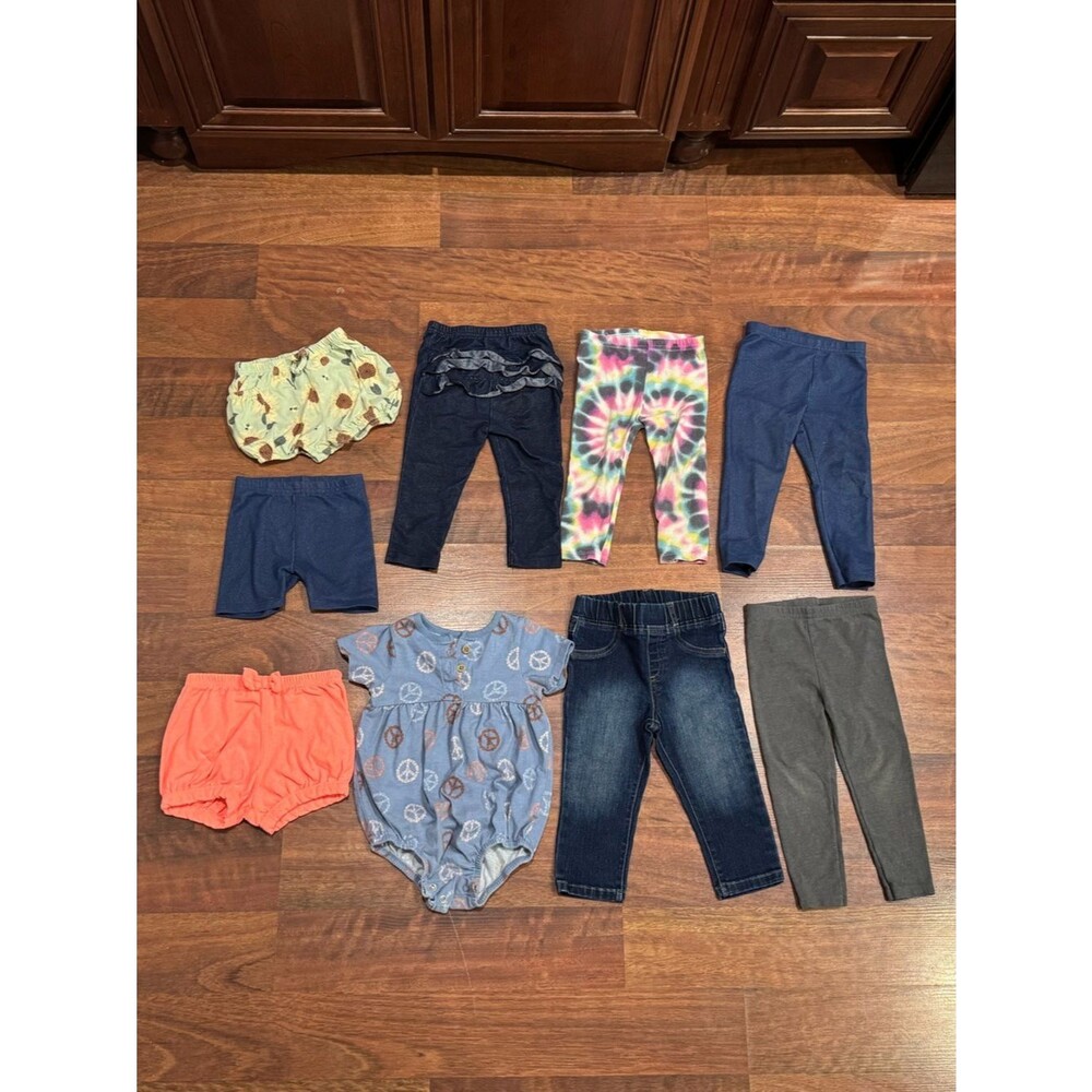 Granimals - Bundle - 9 Items of Pants, Shorts, and Bubble Romper in 18 month